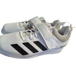 Adidas‎ Powerlift Weightlifting Shoes White/Black Mesh Size 9.5